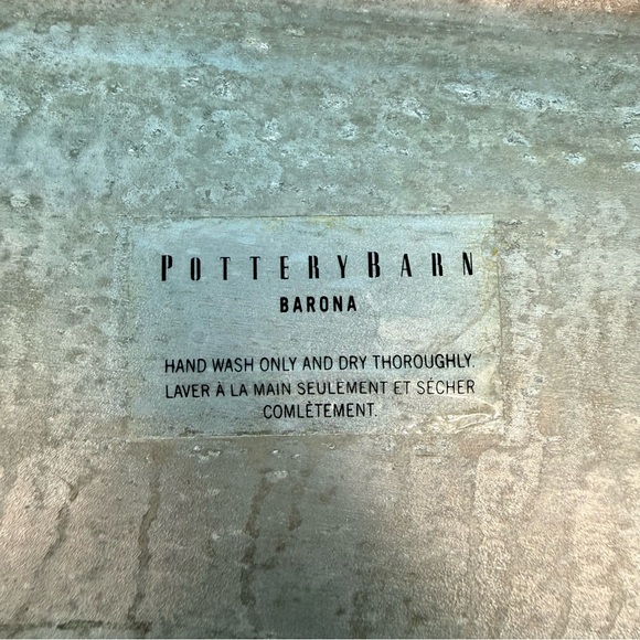 Pottery Barn Barona Silver Aluminum Rectangular Platter 12” Catchall Candle Tray - Picture 5 of 9